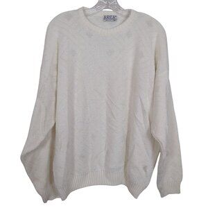 Vintage AREA by TAG White Knit  Women’s XL Sweater Geometric diamond 80s 90s